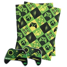 Xbox Game Controller Gift Wrap - Green/Black/Yellow - One Size