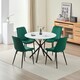 image 1 of Seattle Dining Table with 4 Amelia Velvet Chairs Green