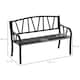 image 3 of Outsunny 2Seater Garden Bench Solid Metal Loveseat Outdoor Furniture for Patio Family Chair w Decorative Backrest Ergonomic Armrest