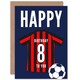 image 1 of Football Strip Kit Red Striped Top Age 8 Year Old Child Kids 8th Birthday Card