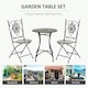 image 4 of Outsunny 3 Pcs Mosaic Tile Garden Bistro Set Outdoor w/ Table 2 Folding Chairs