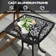 image 4 of Outsunny Cast Aluminium Bistro Table with Umbrella Hole, Black