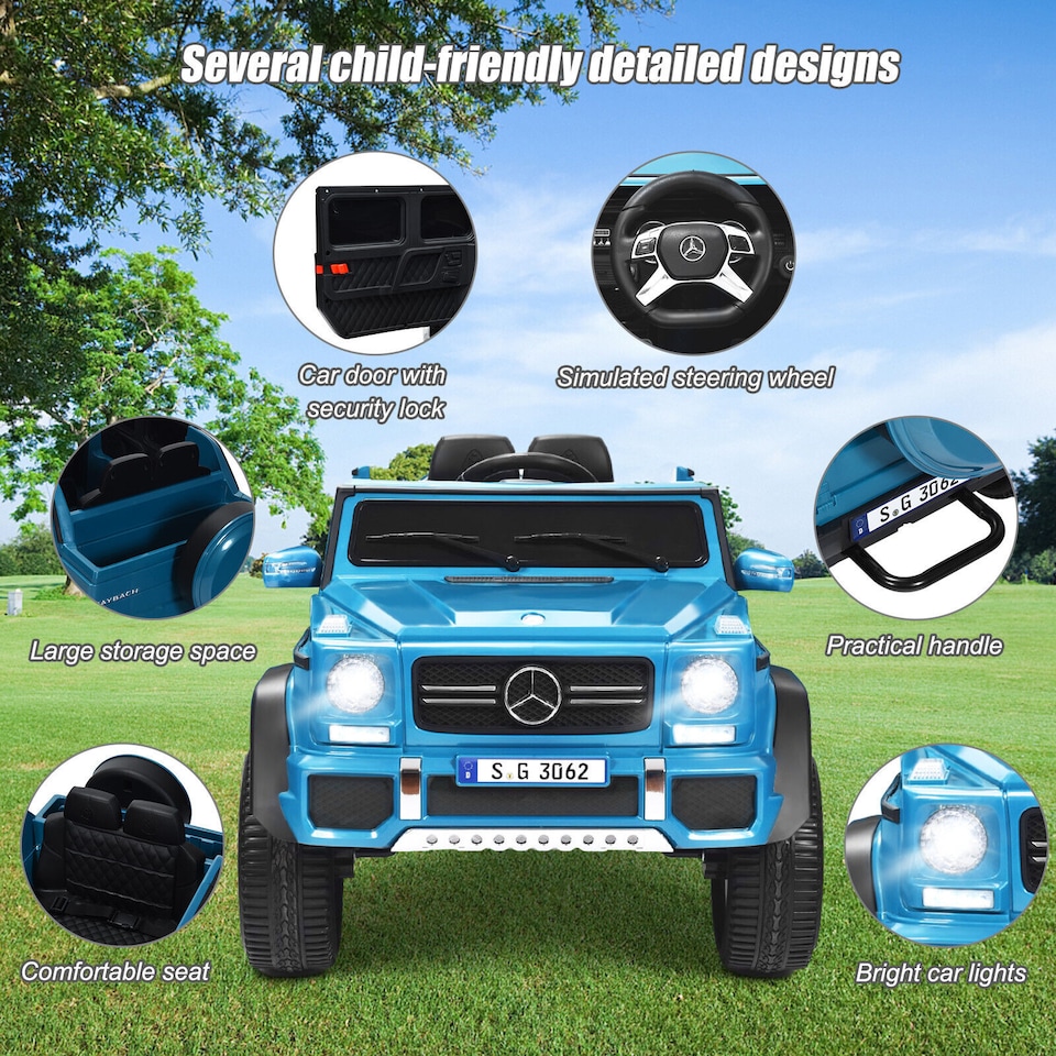image 1 of COSTWAY Kids Car Licensed Mercedes Benz Toy Car Blue
