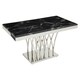 image 3 of Interiors by Premier Intricate Black Marble And Silver Coffee Table, Decorative Accent Table, Silver Finish Lounge Table Black