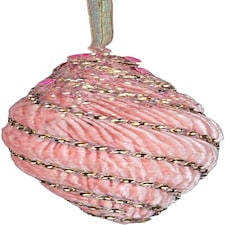 15cm Nut Shape Bauble - Baby Pink