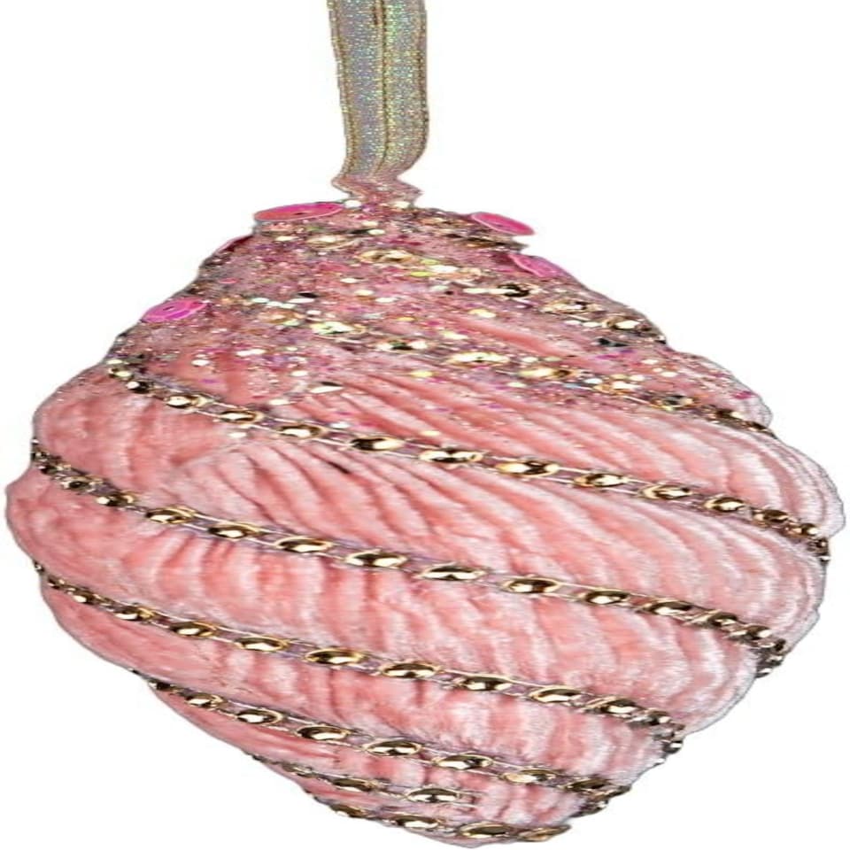 image 1 of 15cm Nut Shape Bauble - Baby Pink