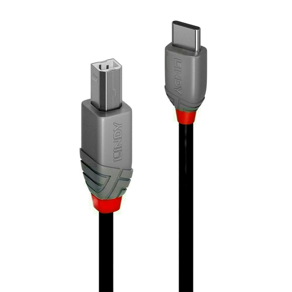 image 1 of 0.5m USB 2.0 Type C to B Cable, Anthra Line