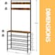 image 7 of Coat Rack Stand With 5 Tier Shoe Bench One Size