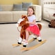 image 2 of HOMCOM Baby Rocking Horse Plush Ride on Animals Rocker with Sound Handle Grip for kids 3-6 years - Brown