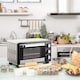 image 2 of HOMCOM Mini Oven, 16L Countertop Electric Grill, Toaster Oven with Adjustable Temperature, 60 Min Timer, Crumb Tray, Baking Tray, Wire Rack, Tray Handle, 1400W, Silver
