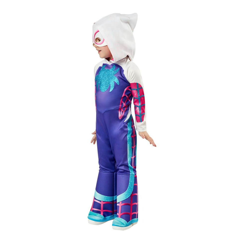 image 1 of Spidey And His Amazing Friends Childrens/Kids Deluxe Ghost-Spider Costume - Blue/Pink/White - 2-3 Years 2