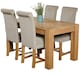 image 1 of Kuba 150 x 85 cm Medium Oak Dining Table and 4 Washington Fabric Chairs | Grey | Grey