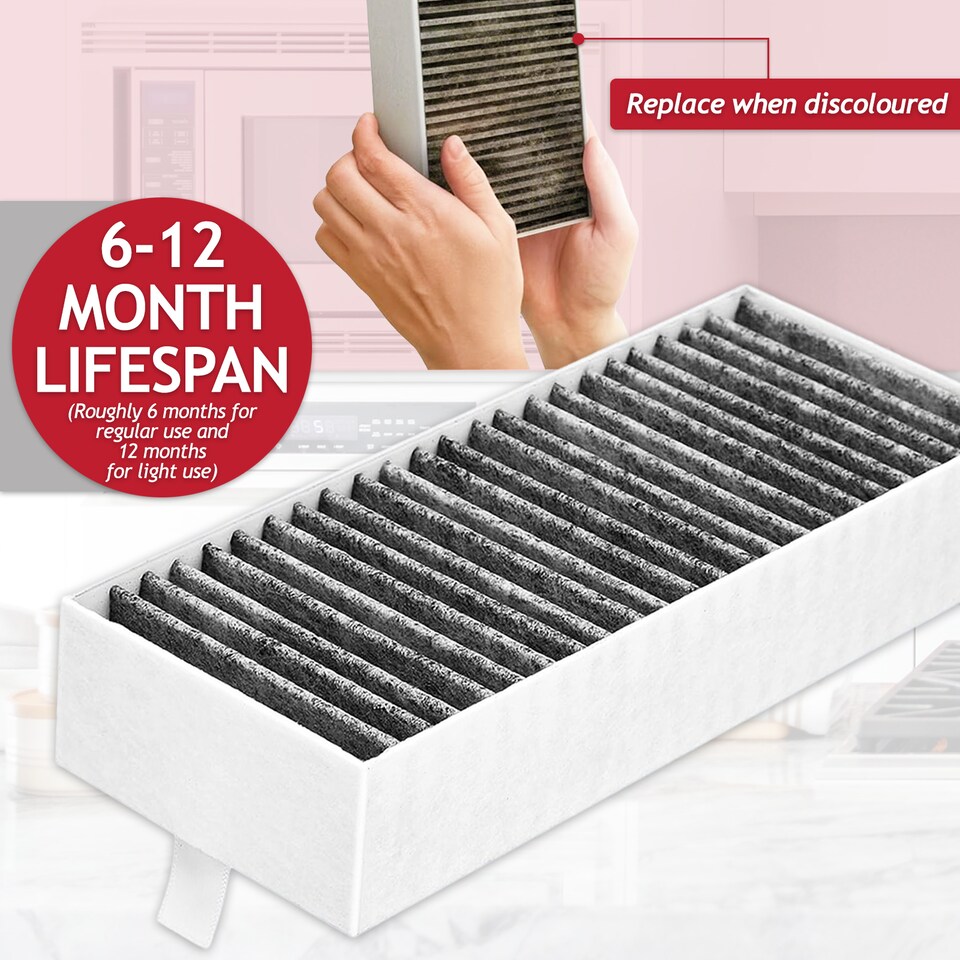 image 1 of SPARES2GO Activated Carbon Filter for Neff T48PC7BX2 T48TD7BN2 T58PL6EX2 T58TL6EN2 Cooker Hood (Pack of 8 Filters)