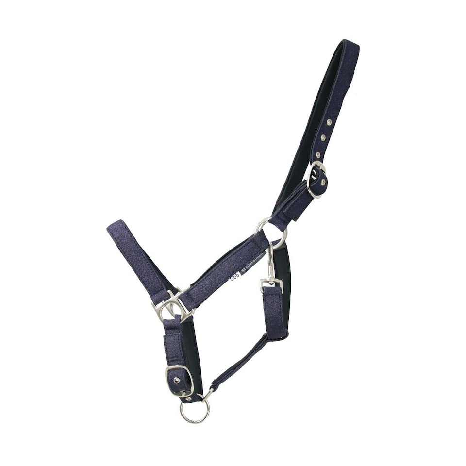 Hy Glitzy Horse Headcollar - Navy - Pony