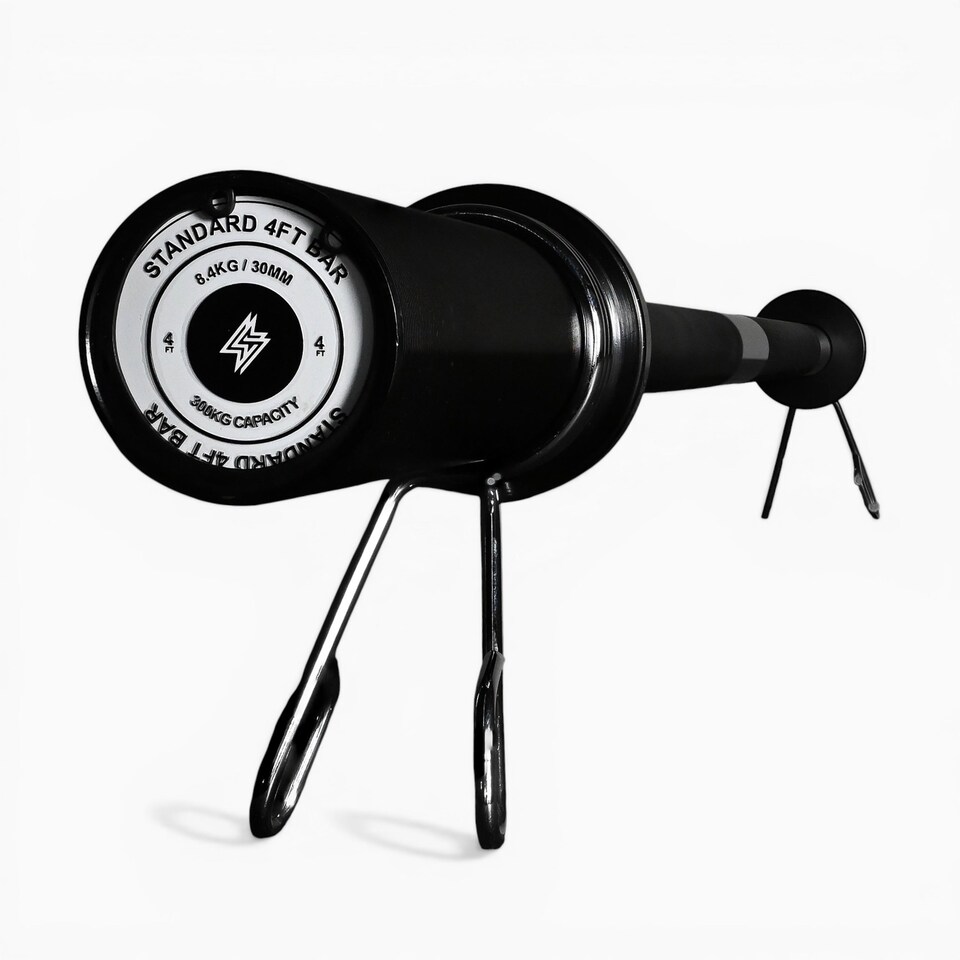 image 1 of GYM SETS GymSets Olympic 2" Barbell | - 4ft Barbell + Clips / Silver