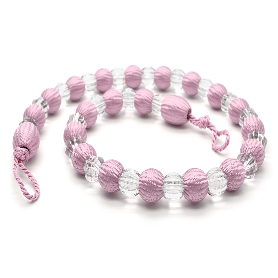 image 1 of Intimates Crystal Beaded Curtain Tieback Pair Pink | Blush Pink