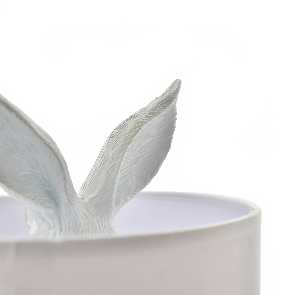 image 1 of Hestia Hiding White Rabbit Table Lamp White