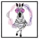 image 1 of Pink zebra (Picture Frame) Black | XL