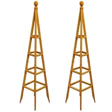 Wooden Garden Obelisk Plant Support for Climbers (1.5m tall) - Pack of 2
