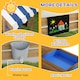 image 6 of Outsunny Sand Pit with Canopy, Blackboard, Toys, Sink, Seats, Flags for Kids