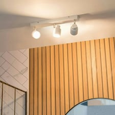 ValueLights Benton White IP44 Bathroom Bar Ceiling Light & Bulb White