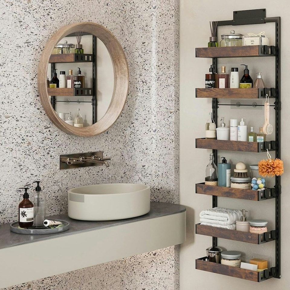 image 1 of Living and Home Steel and Wood Over-the-Door Kitchen Pantry Organiser