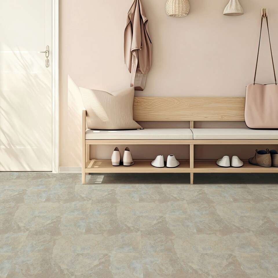 image 1 of Floor Tile Stone 30.5x30.5cm Natural (10 Tiles Per Pack)