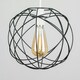image 3 of ValueLights Retro Style Matt Black Metal Basket Cage Ceiling Pendant Light Shade