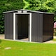 image 3 of Groundlevel 6x8 Foot Galvanised Metal Garden Storage Shed With Sliding Door