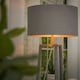 image 1 of ValueLights Grey Wooden 3 Tier Floor Standard Lamp with Storage Shelves- Grey/Copper Shade + LED Bulb