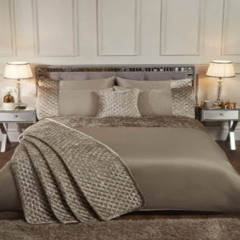 image 1 of Elysium Bedspread Mink Brown | Brown
