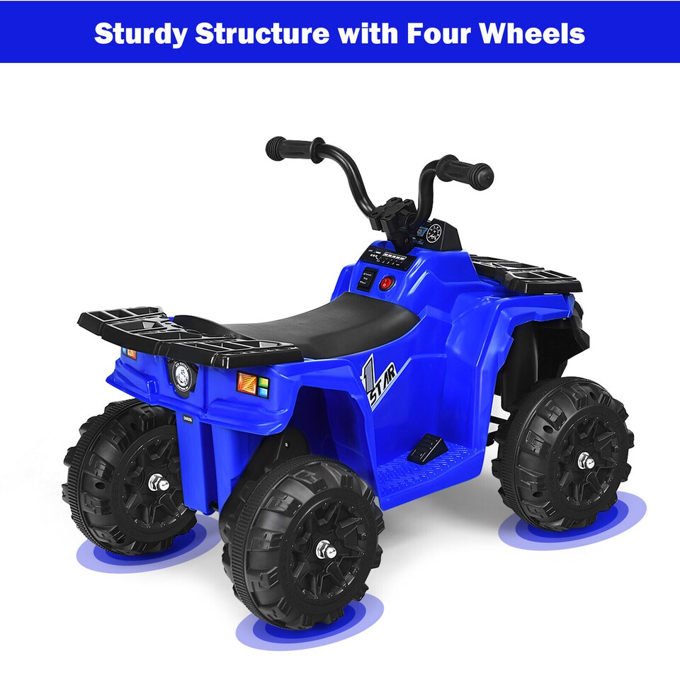 image 1 of COSTWAY Kids Ride-On Car 6V Battery Powered ATV Blue