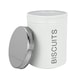 image 4 of Harbour Housewares White Round Metal Kitchen Biscuit Tin Kitchen Caddy Kitchen Storage Containers Bin Canister