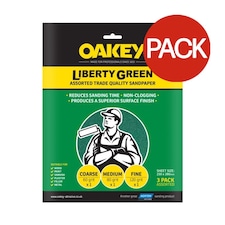 Oakey Liberty Sandpaper (Pack of 3) - Green - One Size