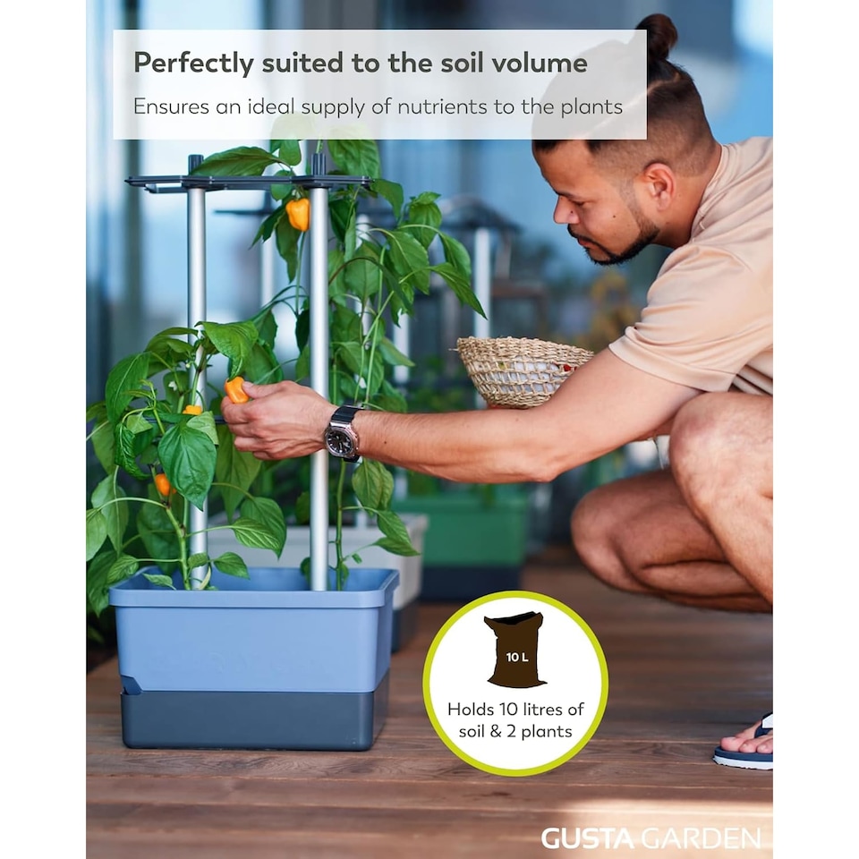 image 1 of CHARLY CHILI Chili pot with water tank & climbing system - XL Blue | Blue | Blue