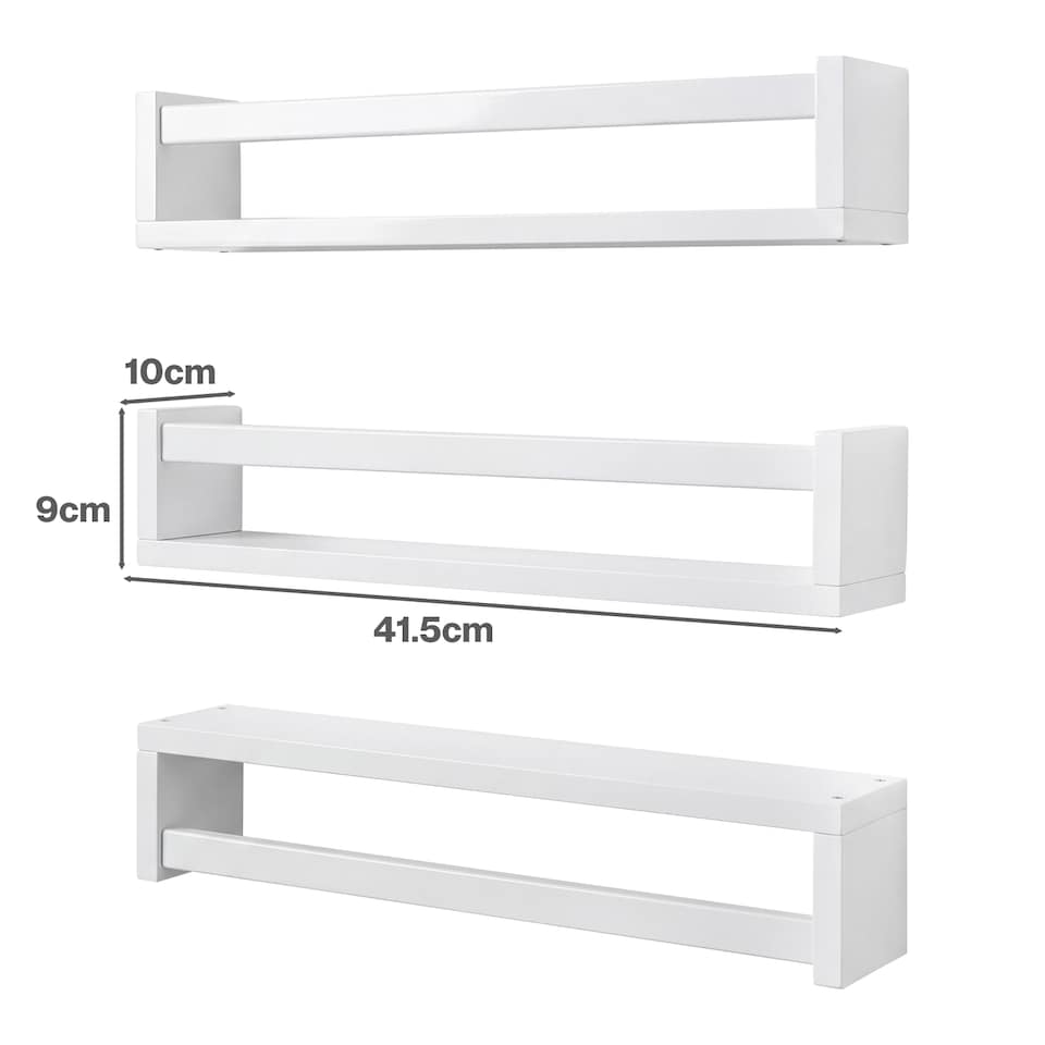 image 1 of Levede Nursery Book Shelves Kids Wall Floating Shelf White Solid Wood 3 Pack