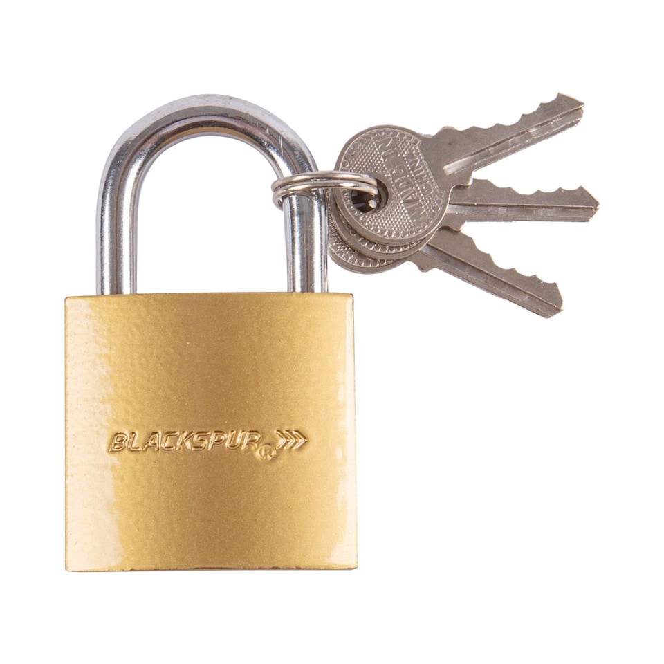 Blackspur Iron Hardened Shackle Padlock - 3cm - Brass | Gold | Brass