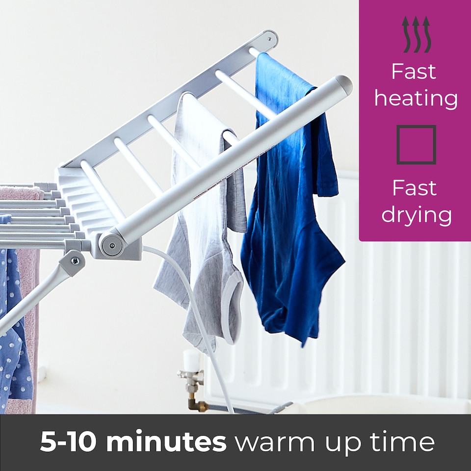 image 1 of Neo Electric Heated Winged Airer Clothes Dryer Rack