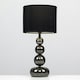 image 2 of ValueLights Chrome Table Lamp with Black Faux Silk Shade