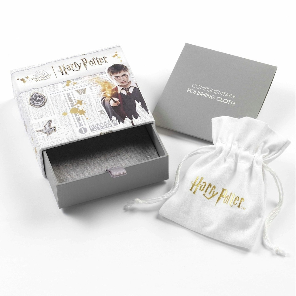 image 1 of Official Harry Potter Sterling Silver Chocolate Frog Stud Earrings with Crystal Elements