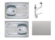 image 2 of Kitchen Sink Single Bowl Sit On with Drainer Stainless Steel 800 x 600 mm Prima
