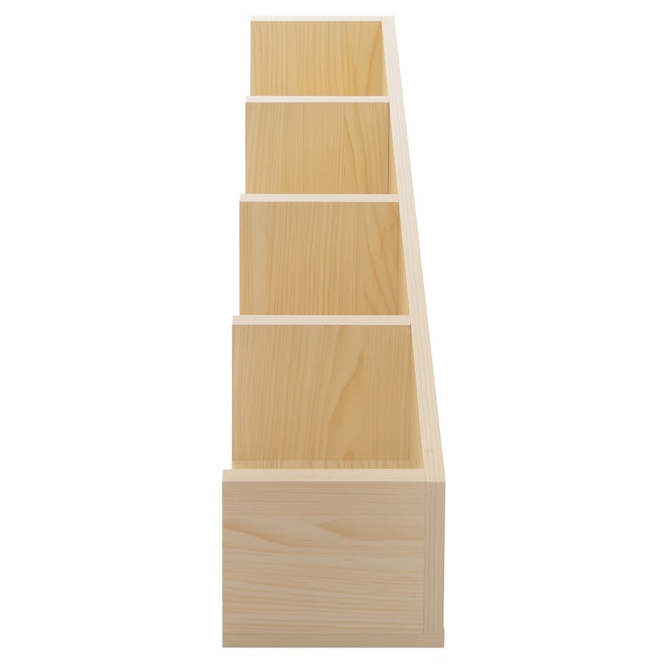 image 1 of HOMCOM Wooden Wall-Mounted Storage Media Display Shelf Center Rack, Natural