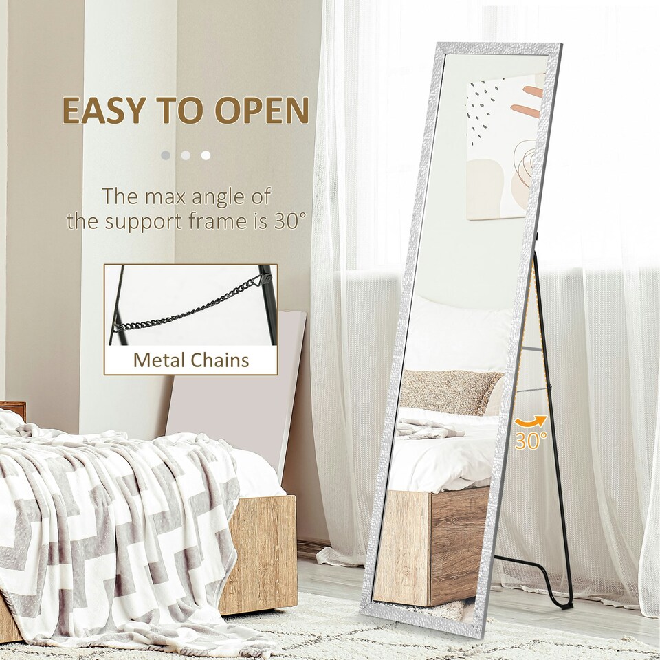 image 1 of HOMCOM Full Length Mirror Free Standing Mirror Dressing Mirror for Dorm Home