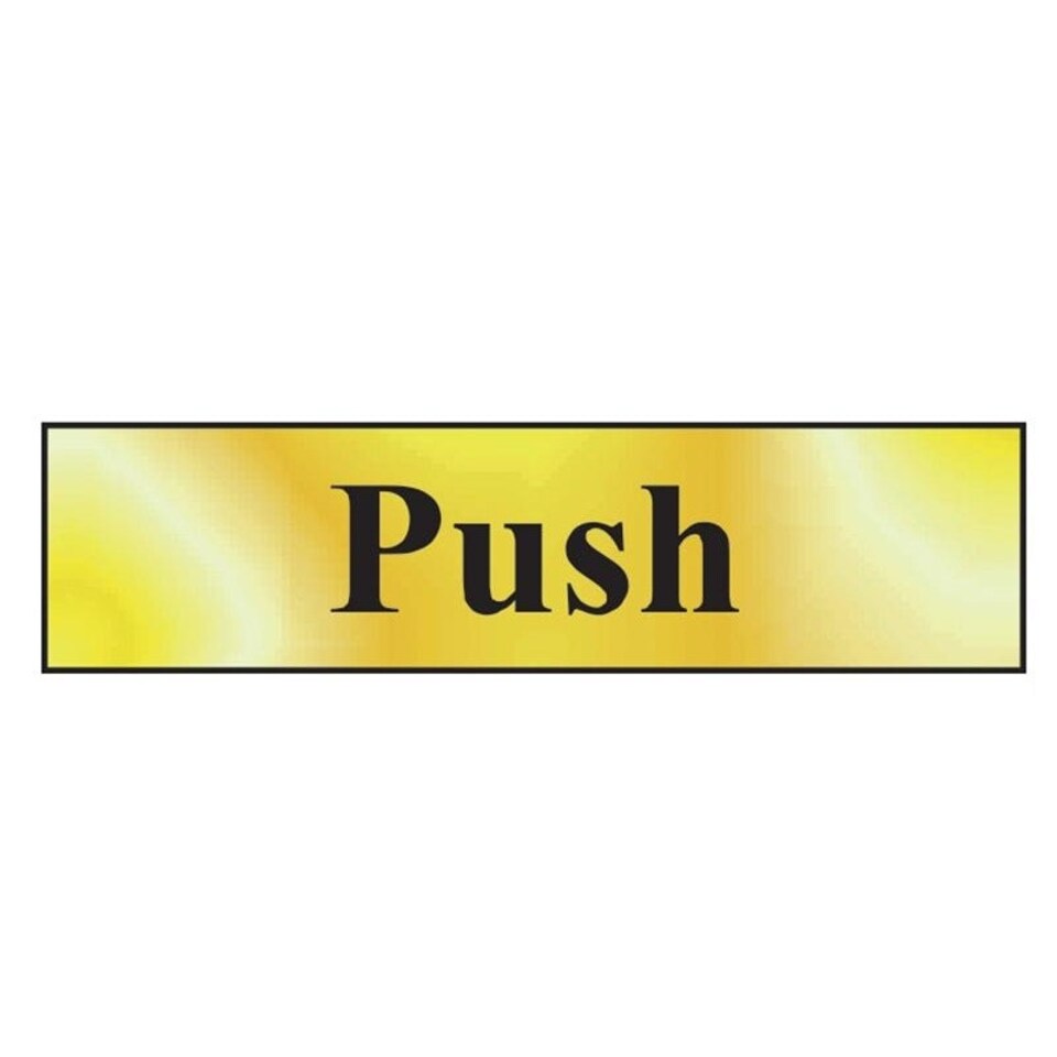 Scan Push - Polished Brass Effect 200 X 50mm - Polished Brass - 200 x 50mm