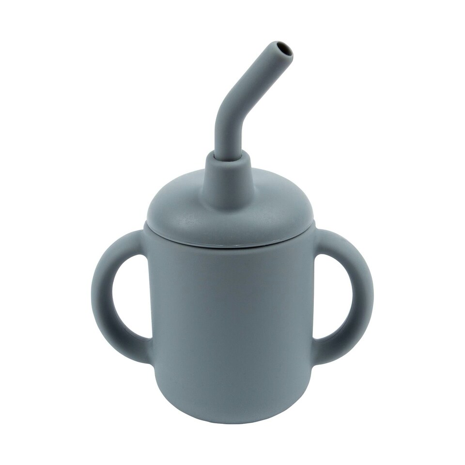 image 1 of Tiny Dining Baby Silicone Training Cup - 170ml - Tradewinds Grey