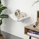 image 2 of PawHut Wood Cat Shelves, Wall-Mounted Cat Shelter, Curved Kitten Bed, White