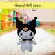 image 3 of Hello Kitty Soft Toy Clip On Kuromi Cute Plush Huggable Cuddly 12cm Black