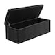 image 5 of 90cm Large Plain Safar Storage Ottoman Box, Black Naples Upholstered Deep Storage Ottoman End of Bed Bench