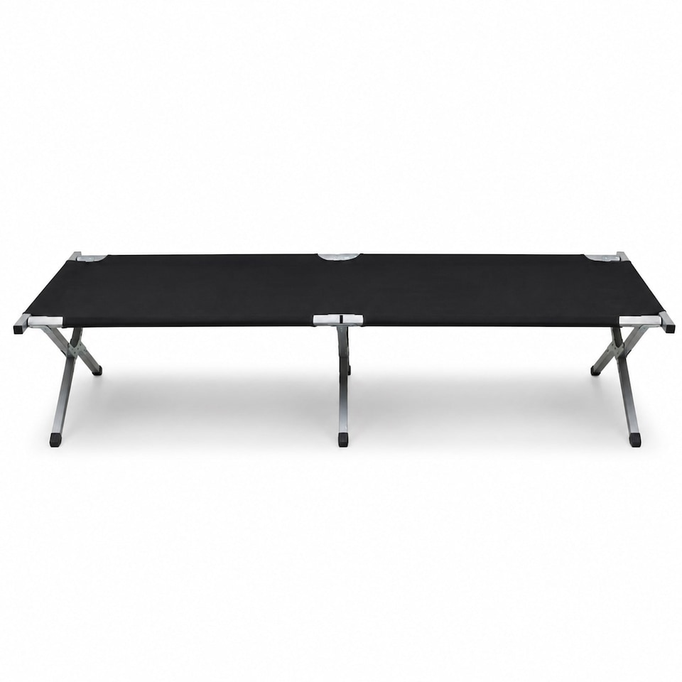 image 1 of Heavy Duty Outdoor Folding Camping Bed Portable with Carry Bag | Black