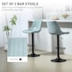 image 3 of HOMCOM Bar Stools Set of 2 Adjustable Swivel Bar Chairs with Backrest Blue | Light Blue